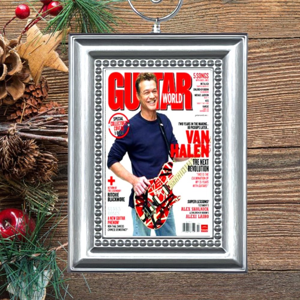 Van Halen Guitarโ World Magazine Cover Christmas Tree Ornament